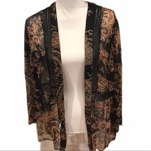 Soft Surroundings Sheer Multi-Color Front cardigan